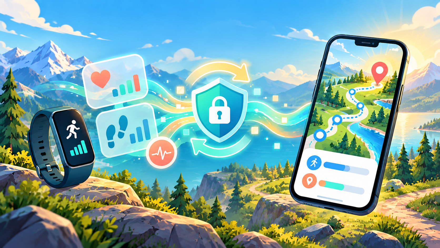 Health Connect synchronization illustration